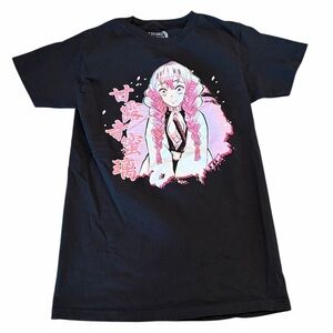 Demon Slayer Anime Graphic T-Shirt XS Black Mitsuri Kanroji Tee